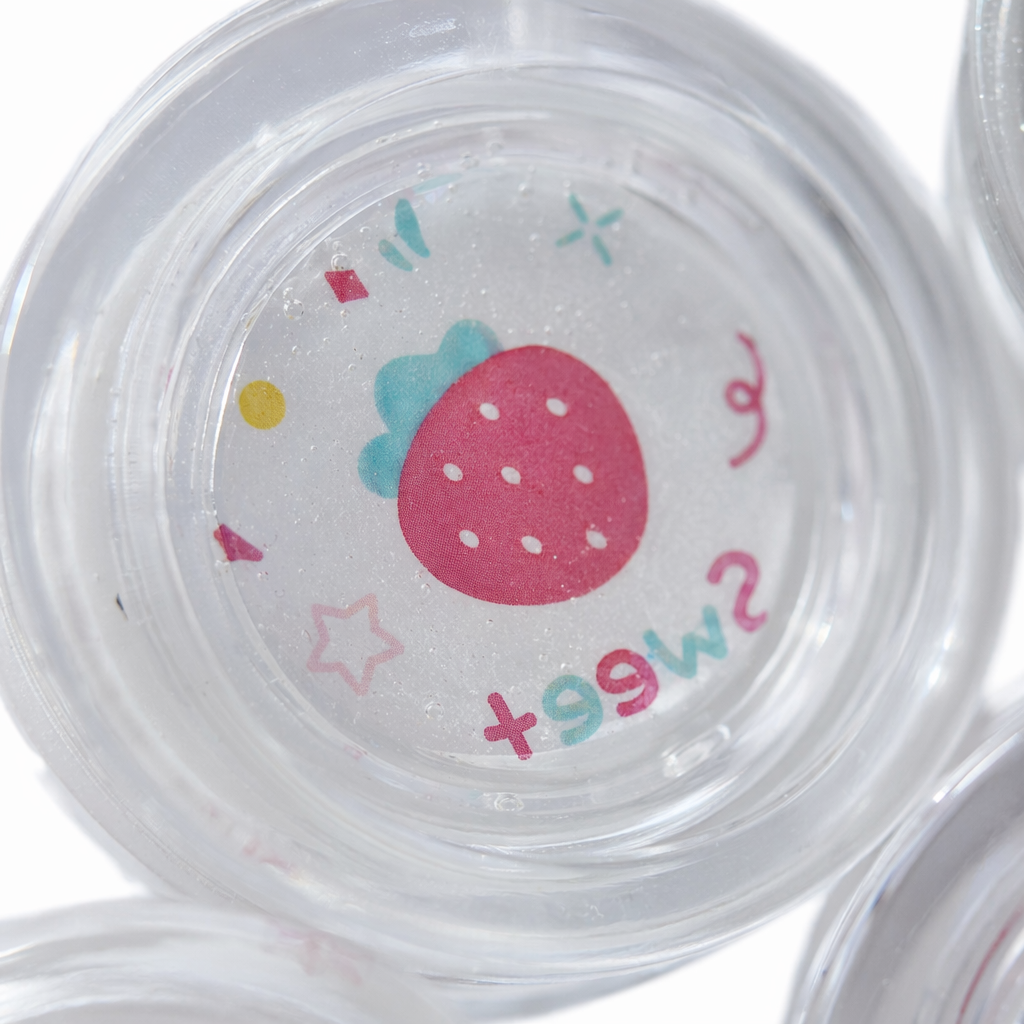 Colorful fruit patterned transparent small round plates for home creative tableware dessert plating Application Scenario