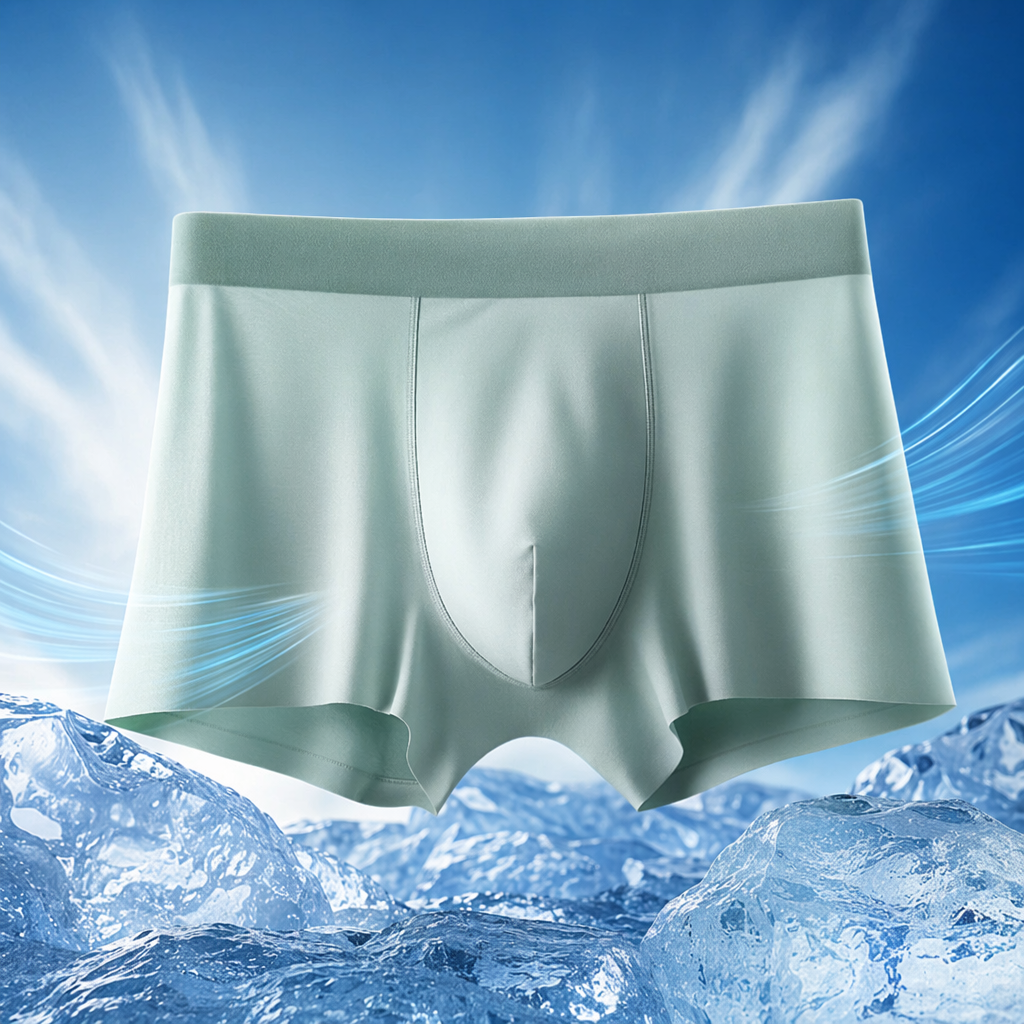 Light green pure cotton men's underwear with flat corners, comfortable and breathable basic style Specification image