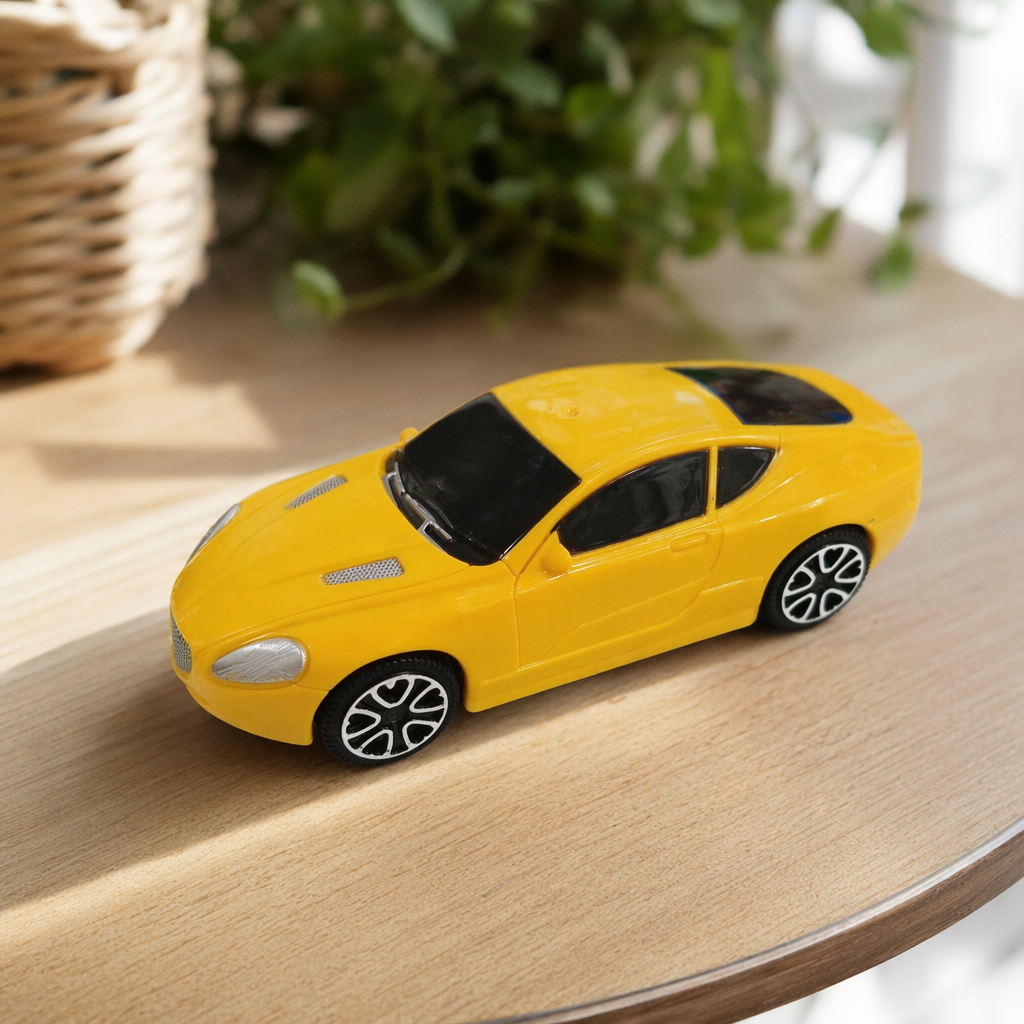 Yellow toy sports car, children's remote control alloy model car, educational early childhood education boy birthday gift details Picture
