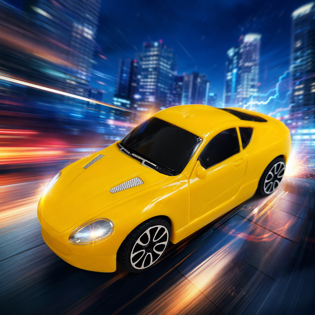 Yellow toy sports car, children's remote control alloy model car, educational early childhood education boy birthday gift Specification image
