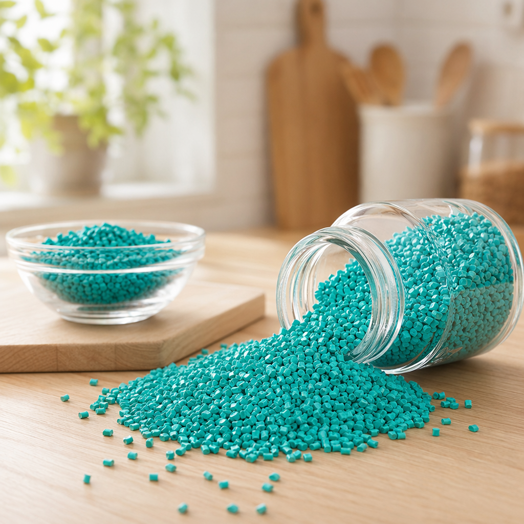Green plastic particles, industrial-grade raw material, environmentally friendly and non-toxic PP material details Picture