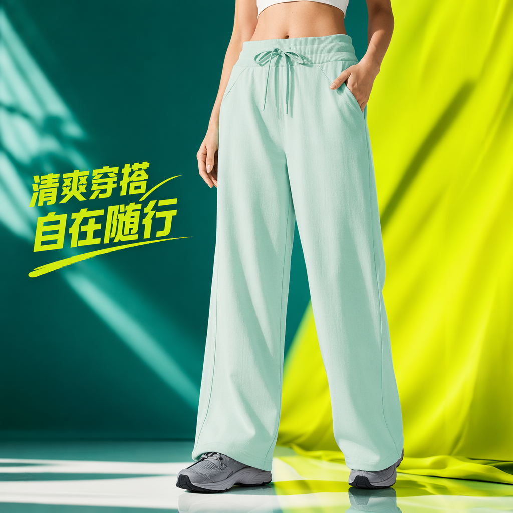 Light green sportswear pants for both men and women, quick-drying and breathable casual fitness pants Specification image