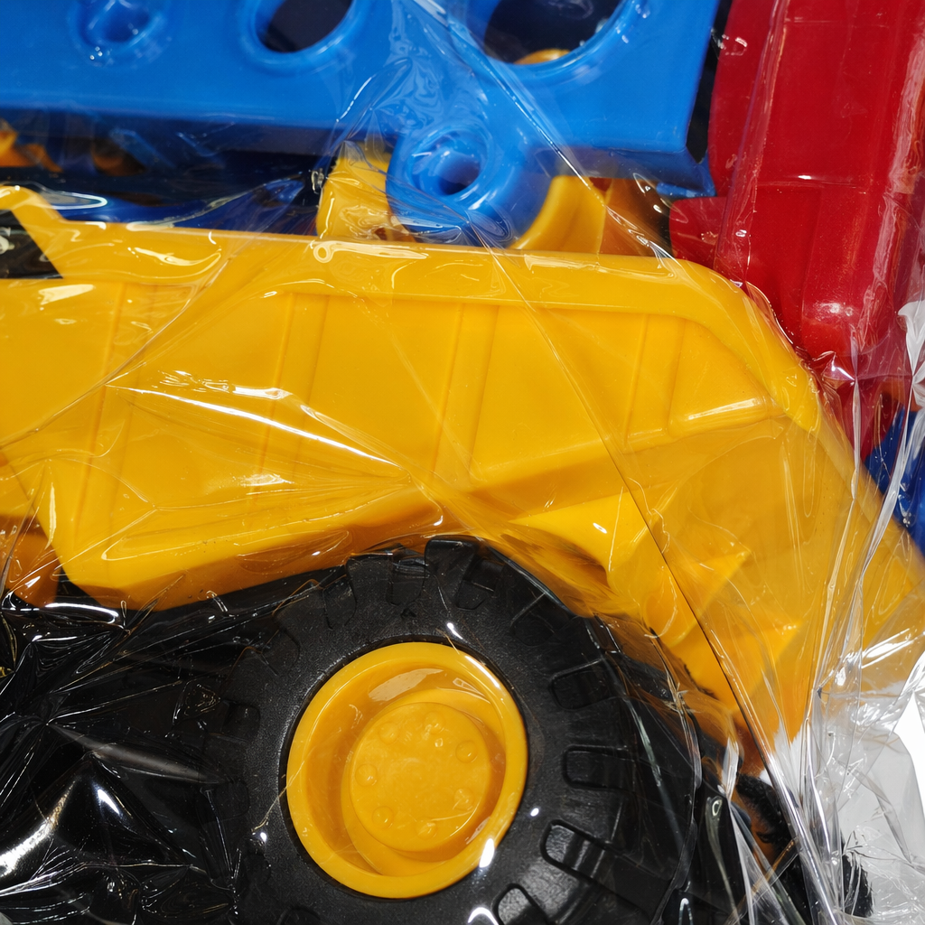 Yellow engineering vehicle toy set: excavator, bulldozer, crane combination for boys' educational early education Application Scenario