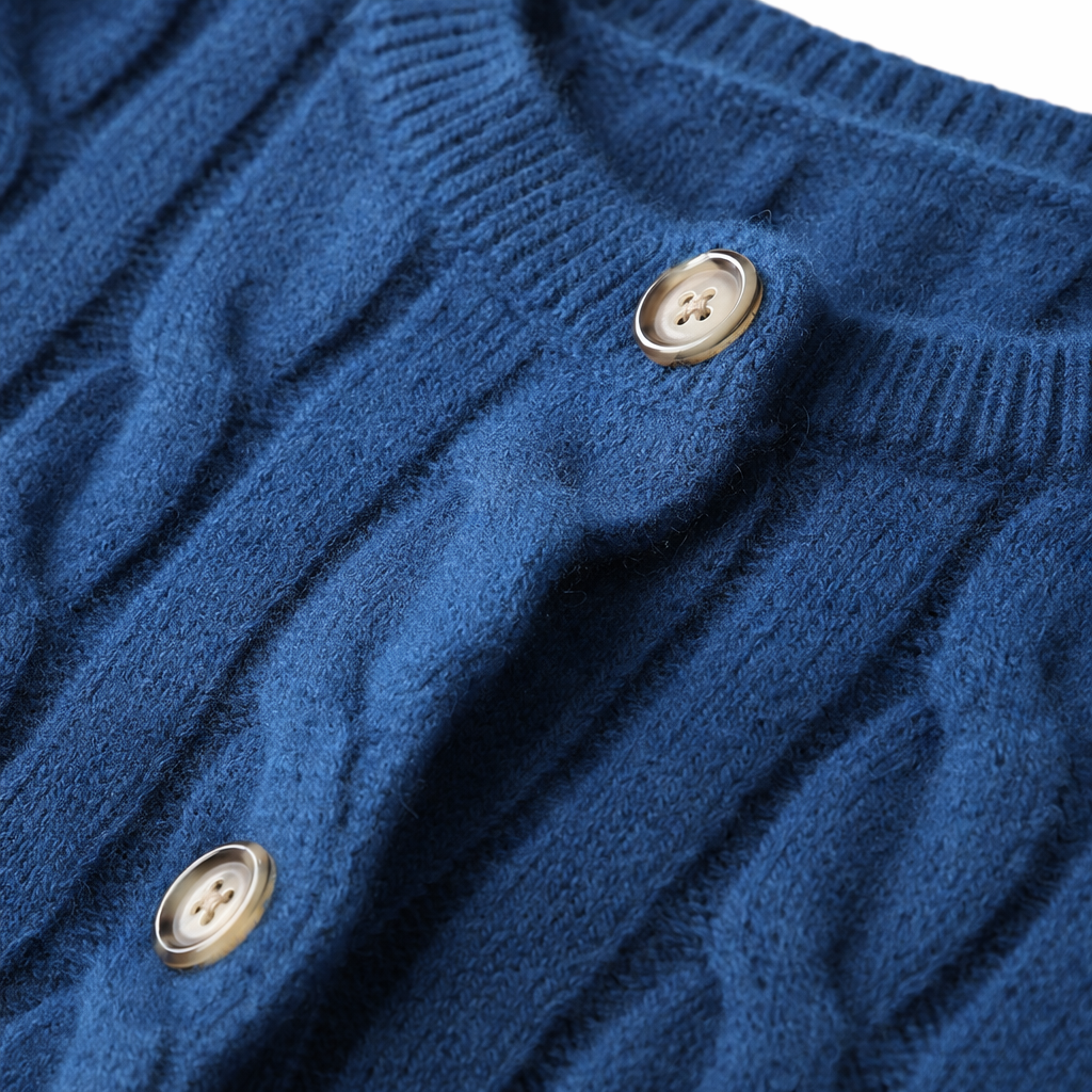Dark blue knitted cardigan for women's slimming long sweater coat Application Scenario