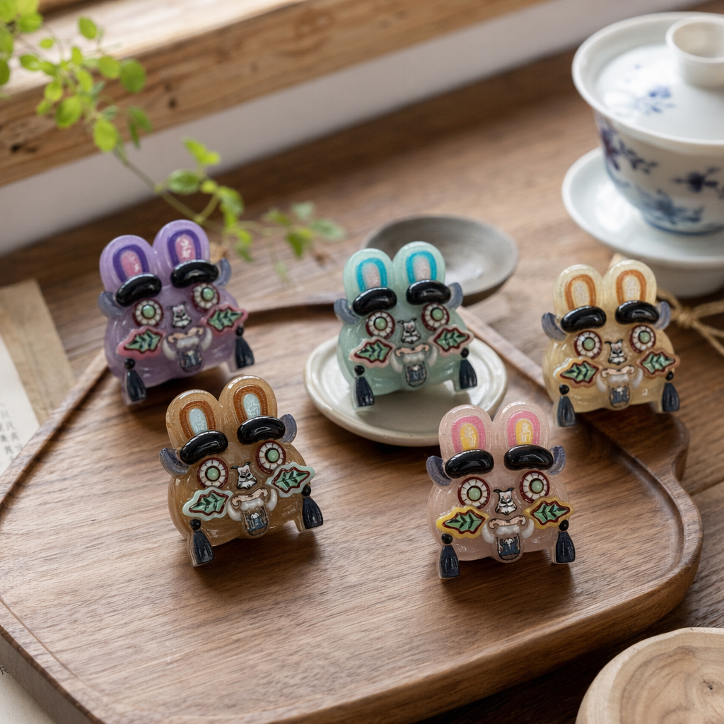 Colorful rabbit mask decorative items, children's party decoration, home creative desktop display details Picture