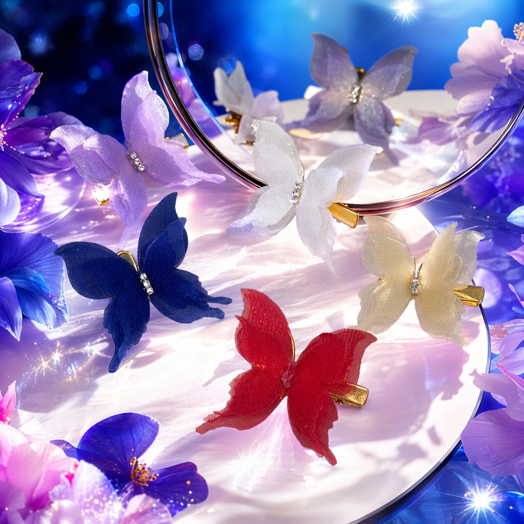 Colorful butterfly hair clips made of Korean alloy are light, anti-slip and won't damage your hair. They are sweet and suitable for daily wear Specification image