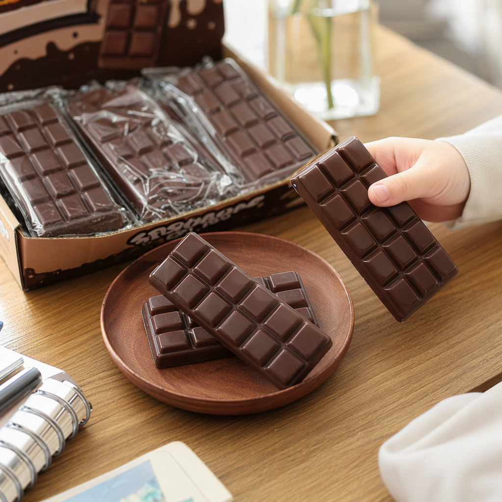 Brown chocolate bar toy box, creative and educational children's snack-shaped storage box details Picture