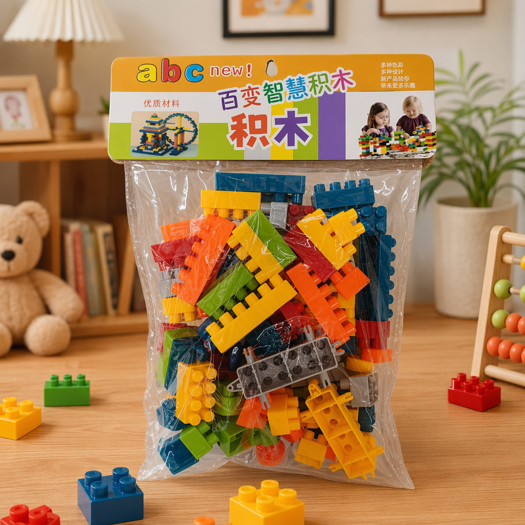 Colorful building block children's educational assembly toys are safe, non-toxic, and come in large particles for early education and enlightenment details Picture
