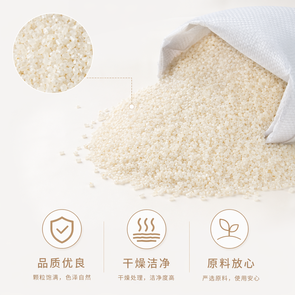 白色塑料颗粒 工业级PPPE原料 2mm圆柱形 1kg装
