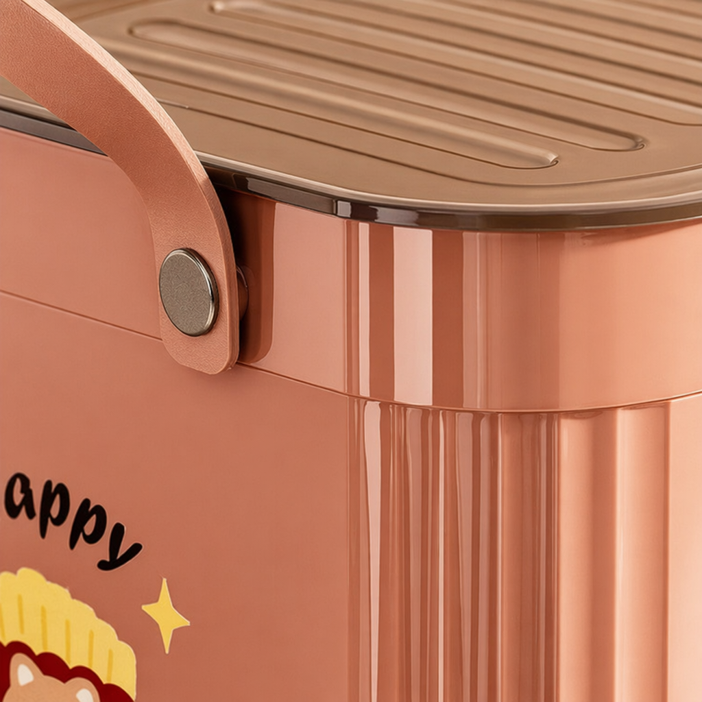 Pink cartoon cat French fries pattern storage box, storage box, desktop organization box, children's stationery storage Application Scenario