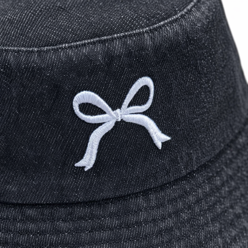 Black cowboy fisherman's hat with white bow embroidery on the front Application Scenario
