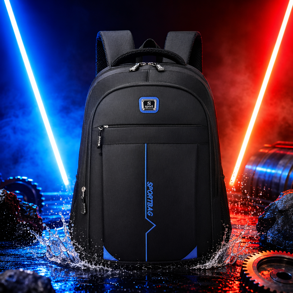 This black backpack is simple and versatile. It is a large-capacity, lightweight travel backpack for student commuting Specification image