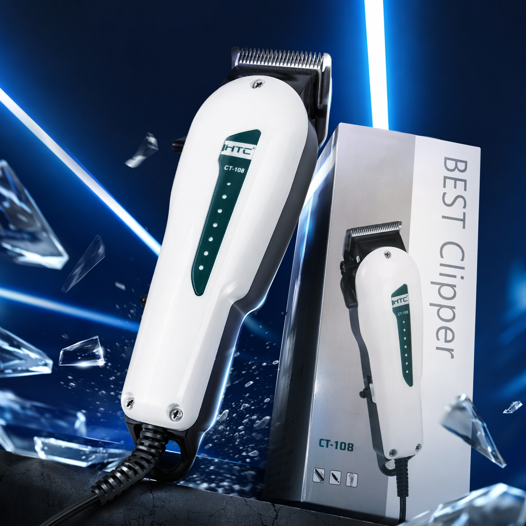 White electric clipper, home silent hair clipper for men, professional trimming, portable and rechargeable Specification image