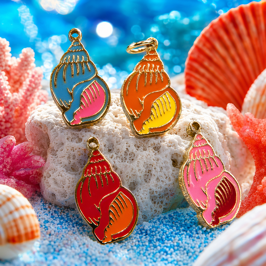 Colorful shell-shaped pendant, pure silver gold-plated necklace, women's niche design, light luxury accessory Specification image