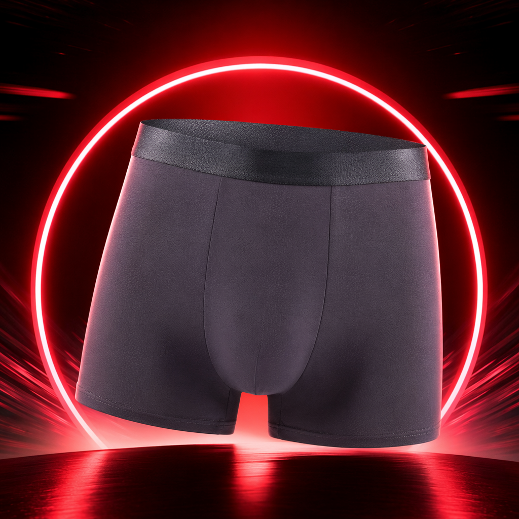 Dark grey pure cotton men's underwear with flat corners, comfortable and breathable basic style Specification image