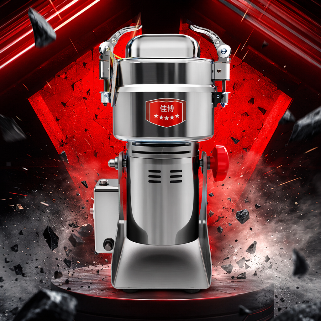 Silver metal grinding mill, household small grinding and crushing machine, made of stainless steel Specification image