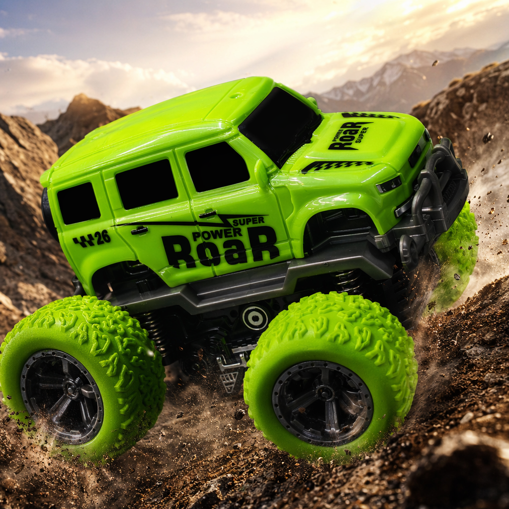 Green off-road toy car, children's remote control off-road vehicle simulation alloy model Specification image