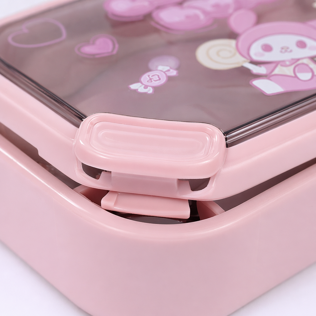 Colorful cartoon children's lunch box, portable compartments and sealed lunch box Application Scenario