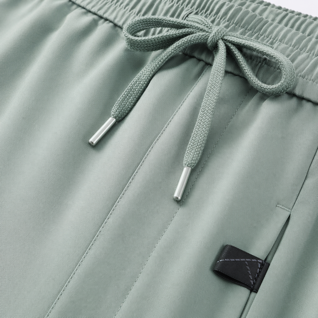 Light green casual pants for men, loose and straight-leg, are versatile for summer Application Scenario