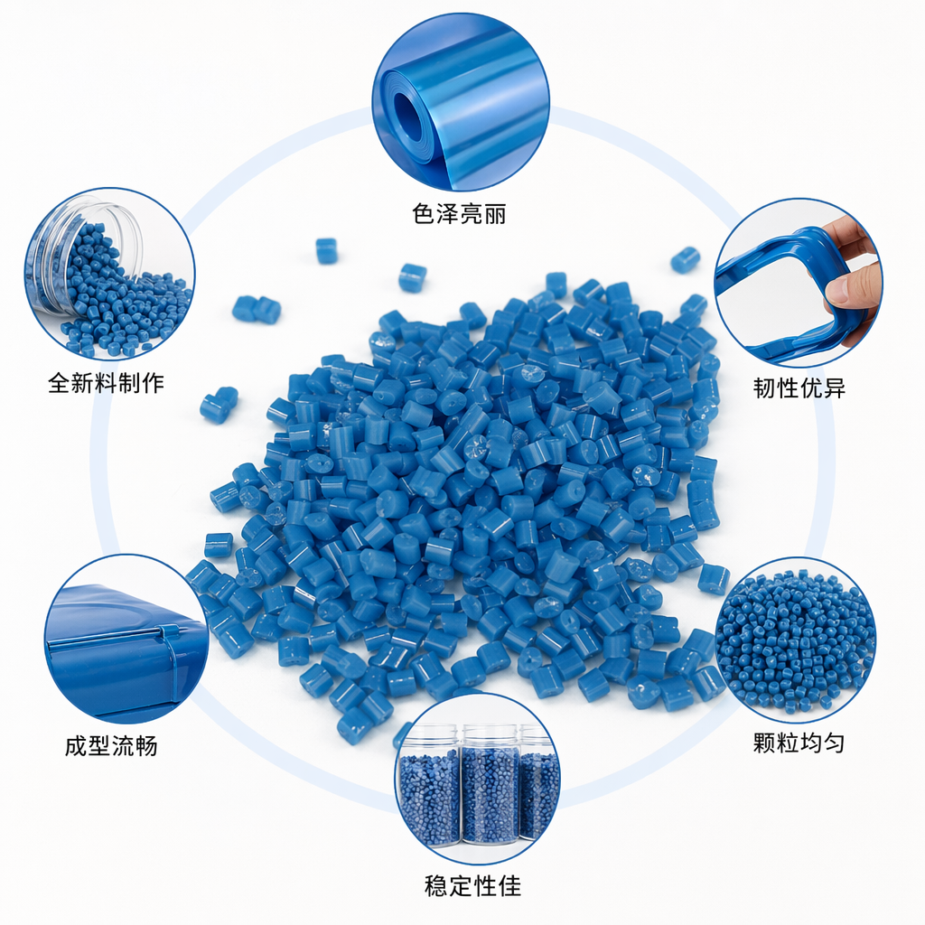 Blue plastic granules, industrial-grade PP polypropylene raw material, 25kg bags