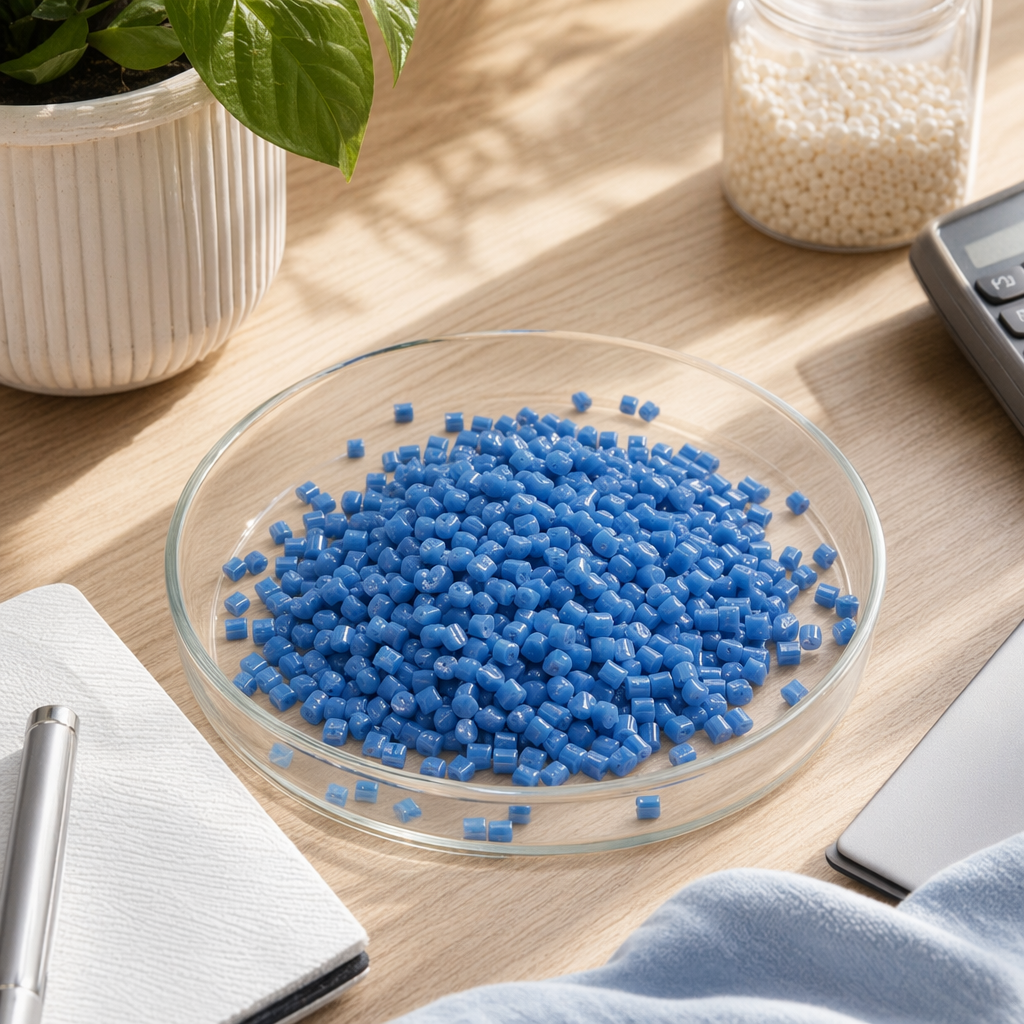 Blue plastic granules, industrial-grade PP polypropylene raw material, 25kg bags details Picture