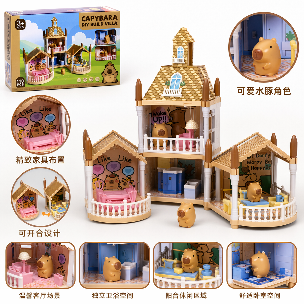 彩色玩具屋包装盒儿童益智创意收纳盒