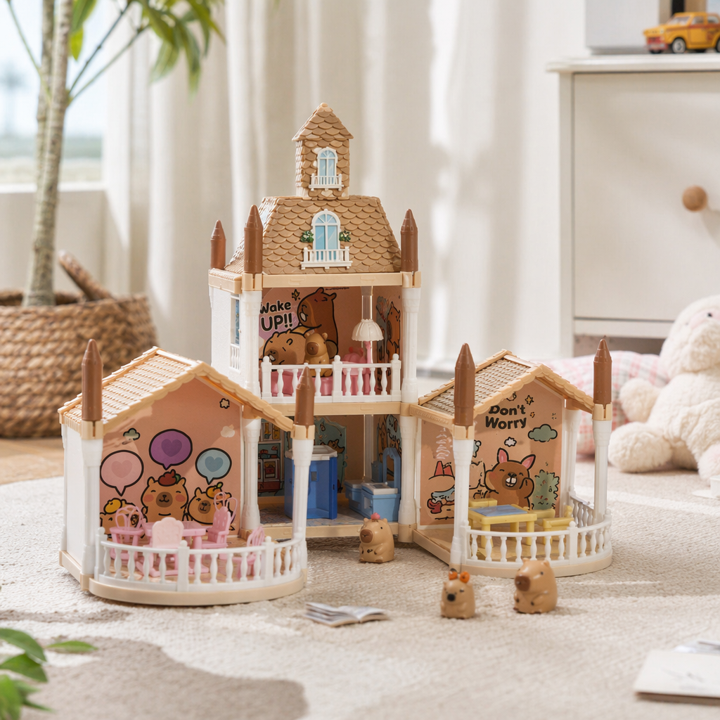 Colorful toy house packaging box, children's educational and creative storage box details Picture