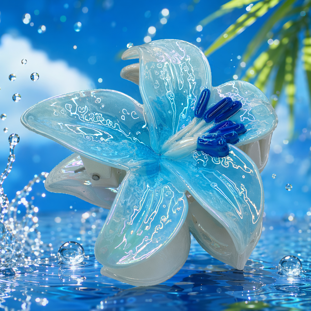 أزهار بيضاء وأزهار على شكل دبوس شعر جميل Specification image