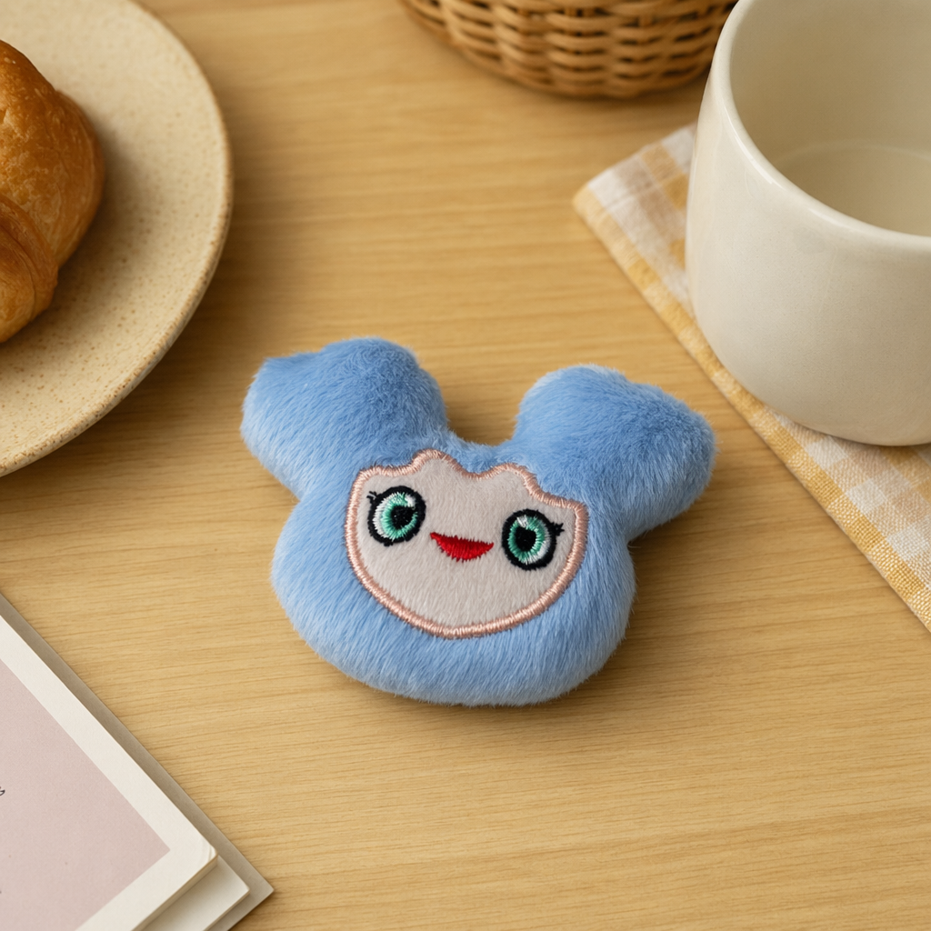Blue plush toys, cute throw pillows, plush figurines, fabric home decoration toys details Picture