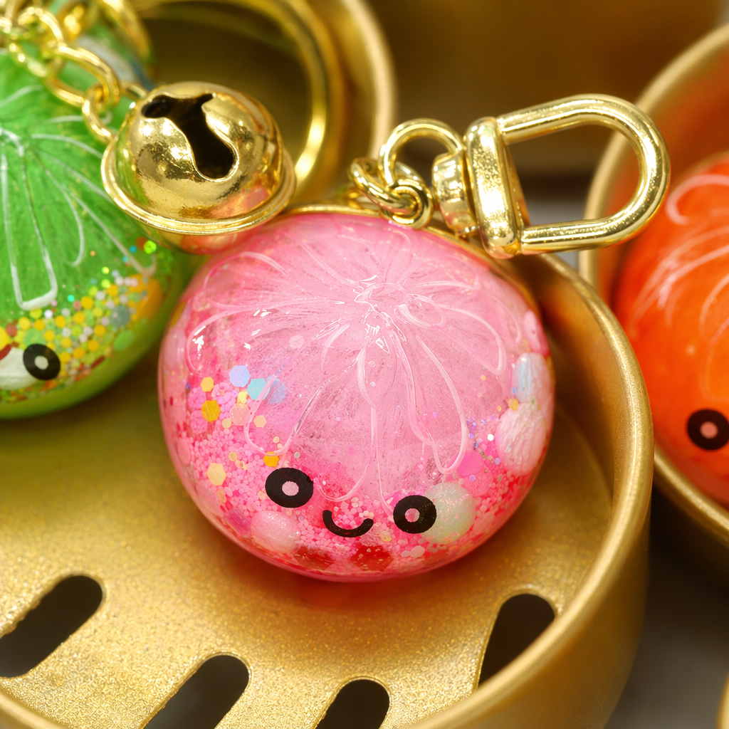 Colorful xiaolongbao-shaped keychains, cute Chinese-style creative pendants, excellent gifts Application Scenario