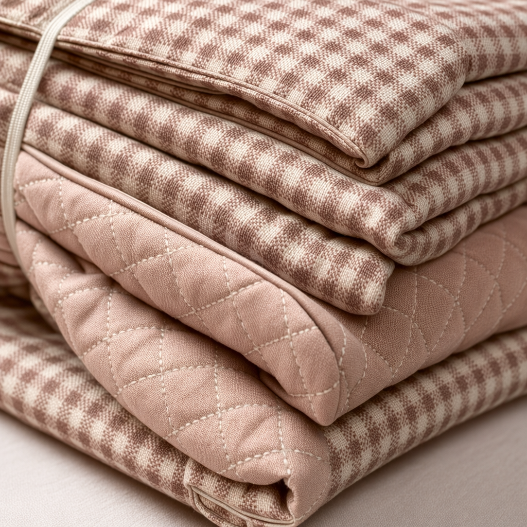 Checkered style pure cotton bedding set, four-piece set, duvet cover, pillowcase and bed sheet Application Scenario