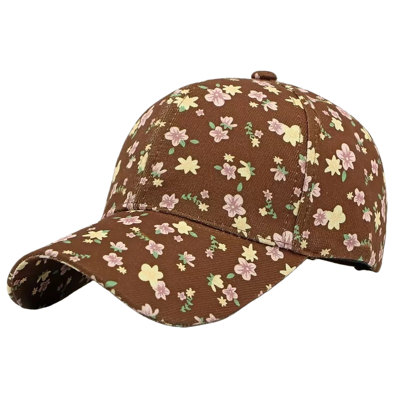 Brown floral baseball cap, women's casual and versatile sun hat, new Spring and summer style Item Picture