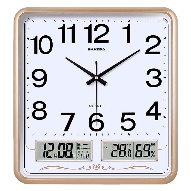 A simple Nordic wall clock for the living room and bedroom with a golden frame and a white dial Item Picture
