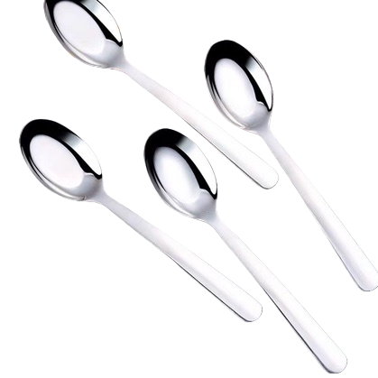 Silver stainless steel spoon, simple household table spoon and kitchenware set Item Picture