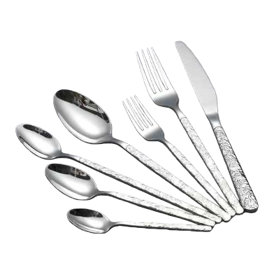 Silver tableware set, 304 stainless steel 6-piece set, home Western cuisine gift box Item Picture