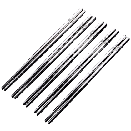Silver stainless steel chopsticks are simple, fashionable and anti-slip household tableware for picking up food Item Picture