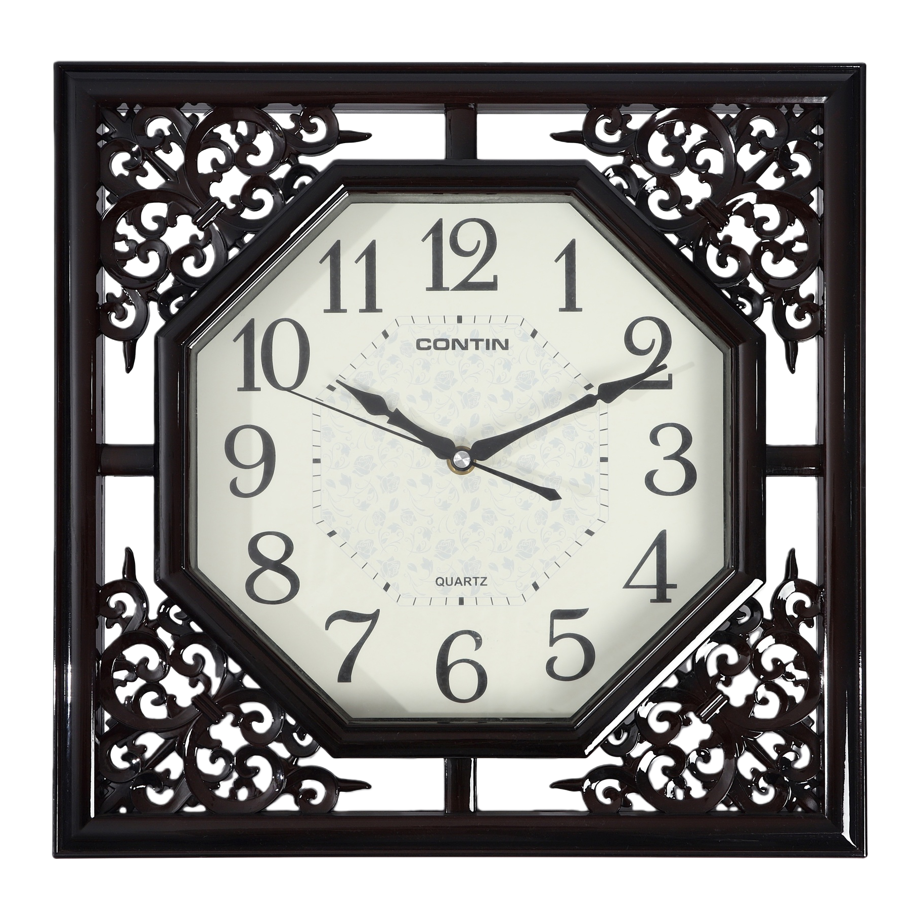 Black carved frame wall clock, simple and modern wall-mounted clock for living room and bedroom Item Picture