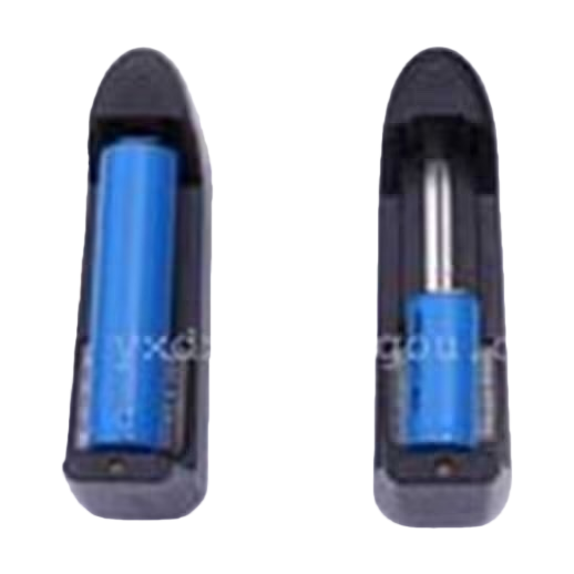 A universal fast-charging portable charging device with a black charger and a blue battery Item Picture