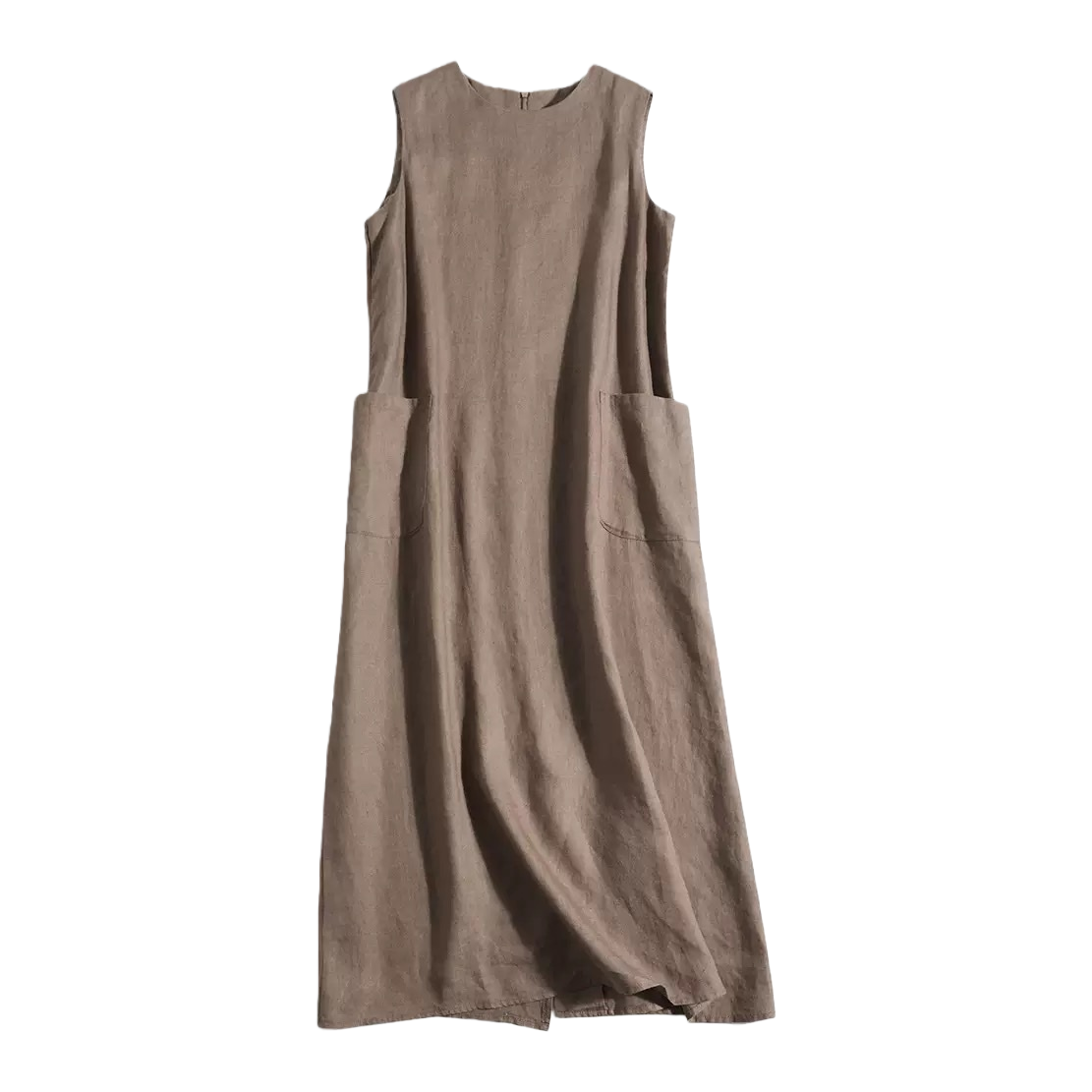 A brown sleeveless dress for women, a simple and elegant solid-color long dress that is slimming and form-fitting in summer Item Picture