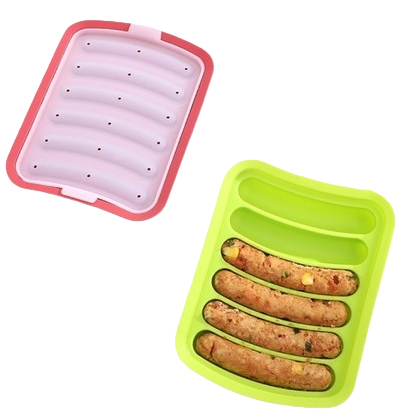 Green silicone sausage mold, household high-temperature resistant, food-grade and easy to demold Item Picture