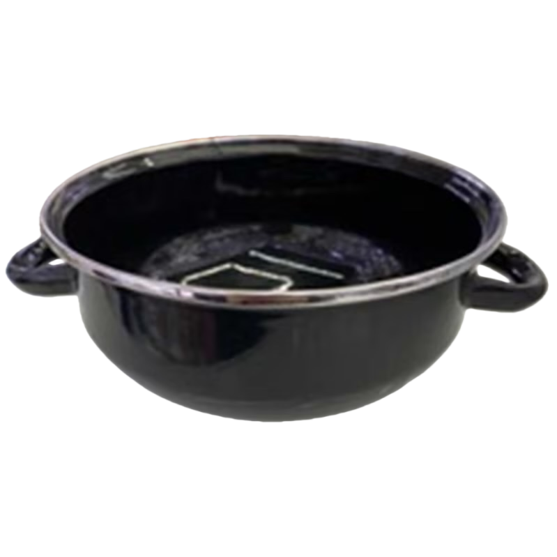 Black double-eared wok, a household non-stick cast iron wok for frying, stir-frying, stewing and boiling Item Picture