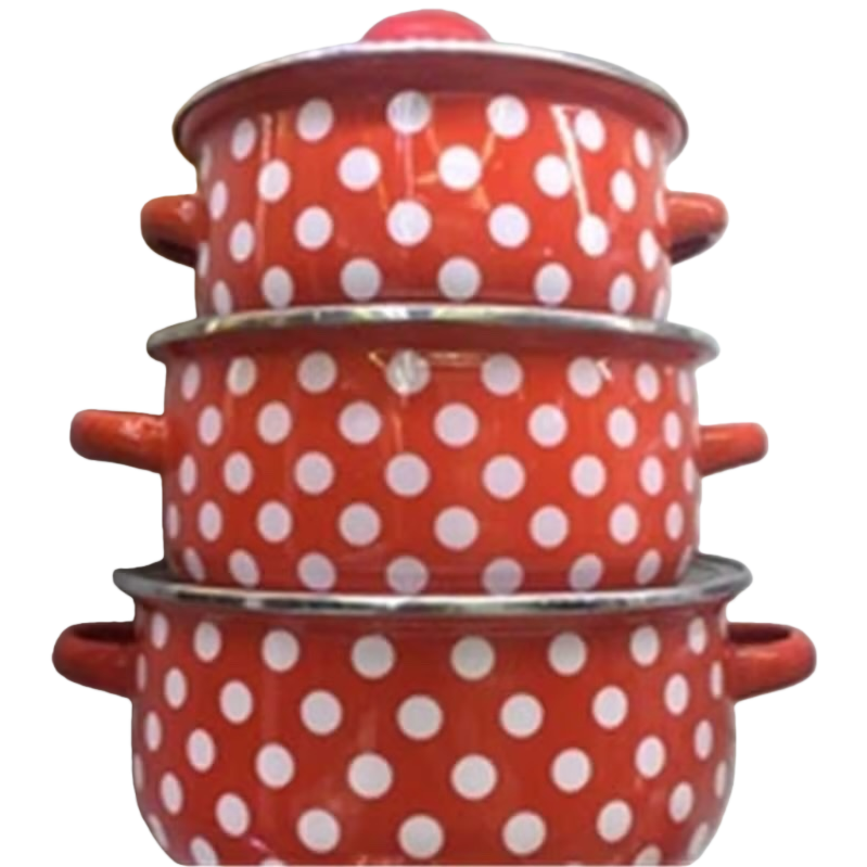 Red and white dot non-stick cookware, household woks, frying pans, soup POTS, multi-functional kitchen cookware Item Picture
