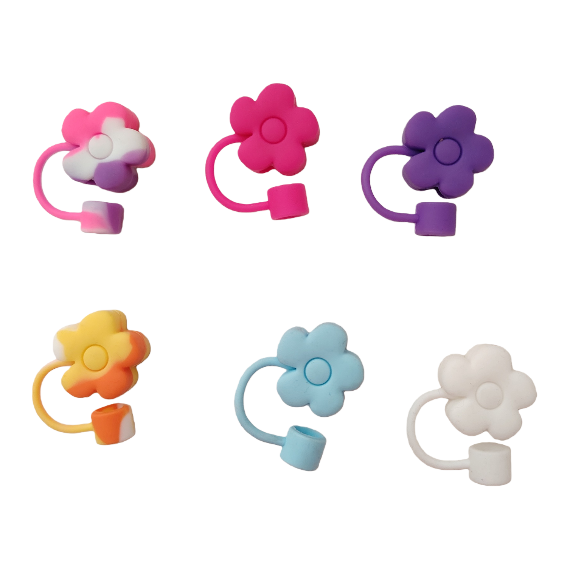 The colorful flower-shaped silicone straw cap is anti-slip and heat-resistant Item Picture