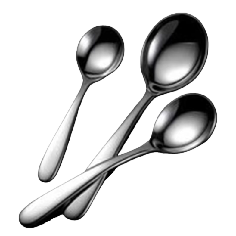 Silver stainless steel spoons, a simple household table spoon set Item Picture