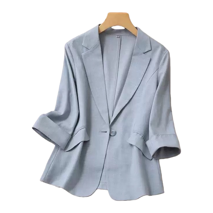 Light blue men's fitted suit jacket, single business formal wear for spring and autumn Item Picture