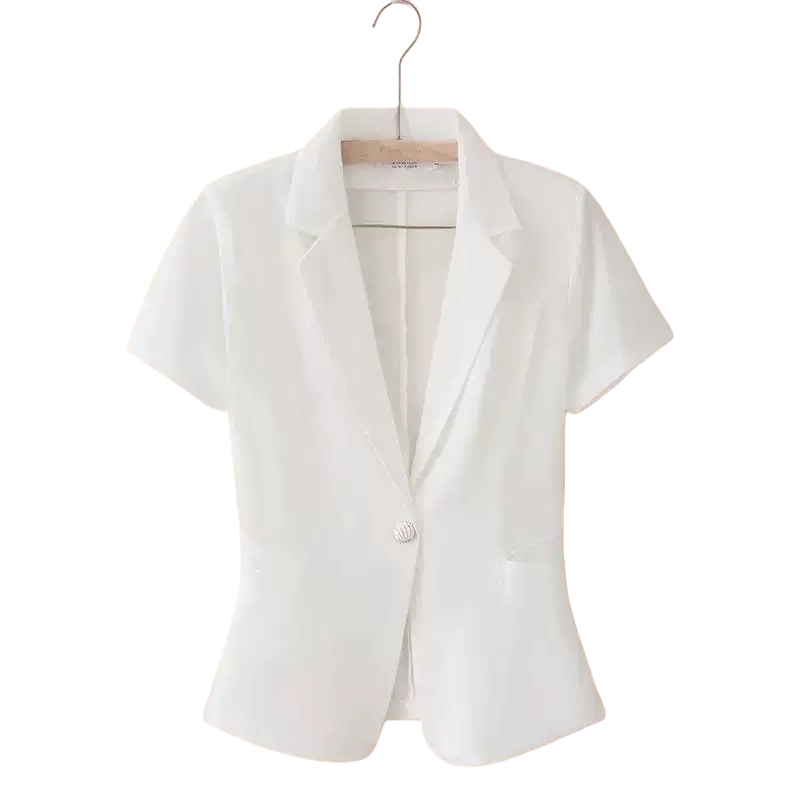 White short-sleeved suit jacket for men, slimming business casual, thin summer style Item Picture