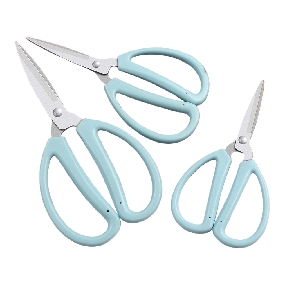 Light blue handle household scissors, stainless steel sharp cutting, multi-functional Item Picture