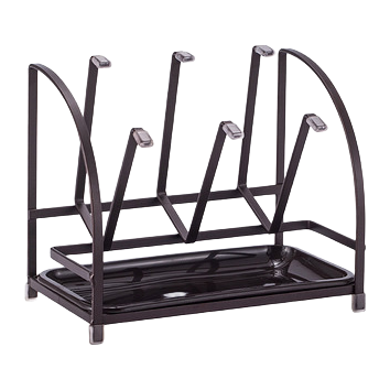 The black metal cup holder is a simple household kitchen storage rack that is heat-resistant and anti-slip Item Picture