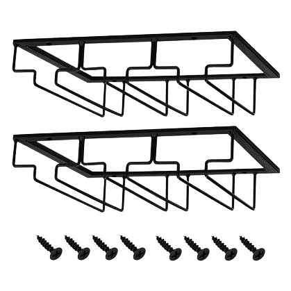 Black metal wine glass rack, a wall-mounted storage rack for home kitchens Item Picture