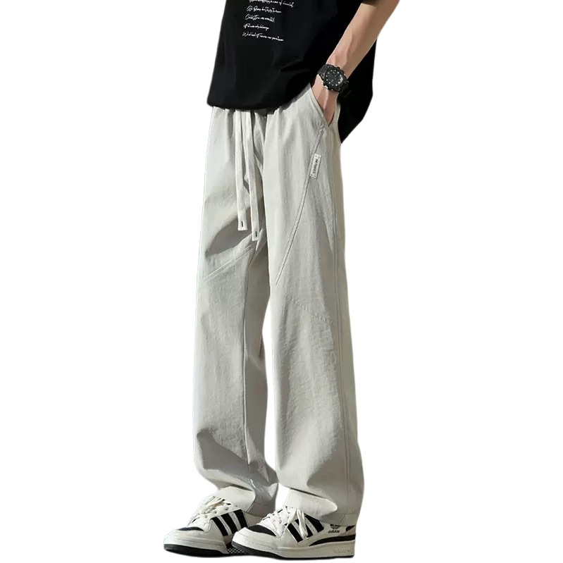 The light grey loose trousers are versatile for casual and slimming outfits Item Picture